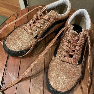 vans glitter skate shoe rose gold